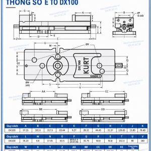 Alternative view of Ê Tô Kẹp Chính Xác KURT DX100 – Kẹp Phôi Ổn Định