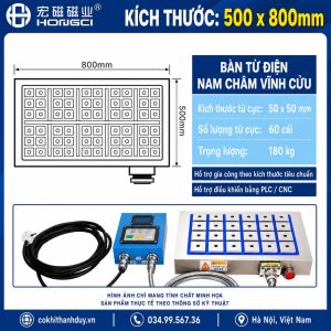 Bàn Từ Điện 500x800 – Gá Phôi Khổ Dài, Tăng Sản Lượng CNC