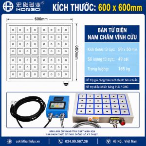 Bàn Từ Điện 600x600 – Mặt Gá Vuông Lớn, Tối Ưu Phôi Bản