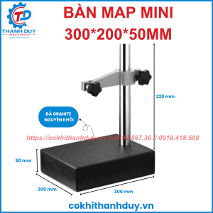 Bàn Map Mini Đá Granite 300x200x50mm – Bàn Kiểm Tra Mini Cho Chi Tiết CNC, Phay, Tiện