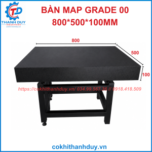 Bàn Map Granite Grade 00 (800x500x100mm) – Mặt Chuẩn Rộng Cho Phòng QC