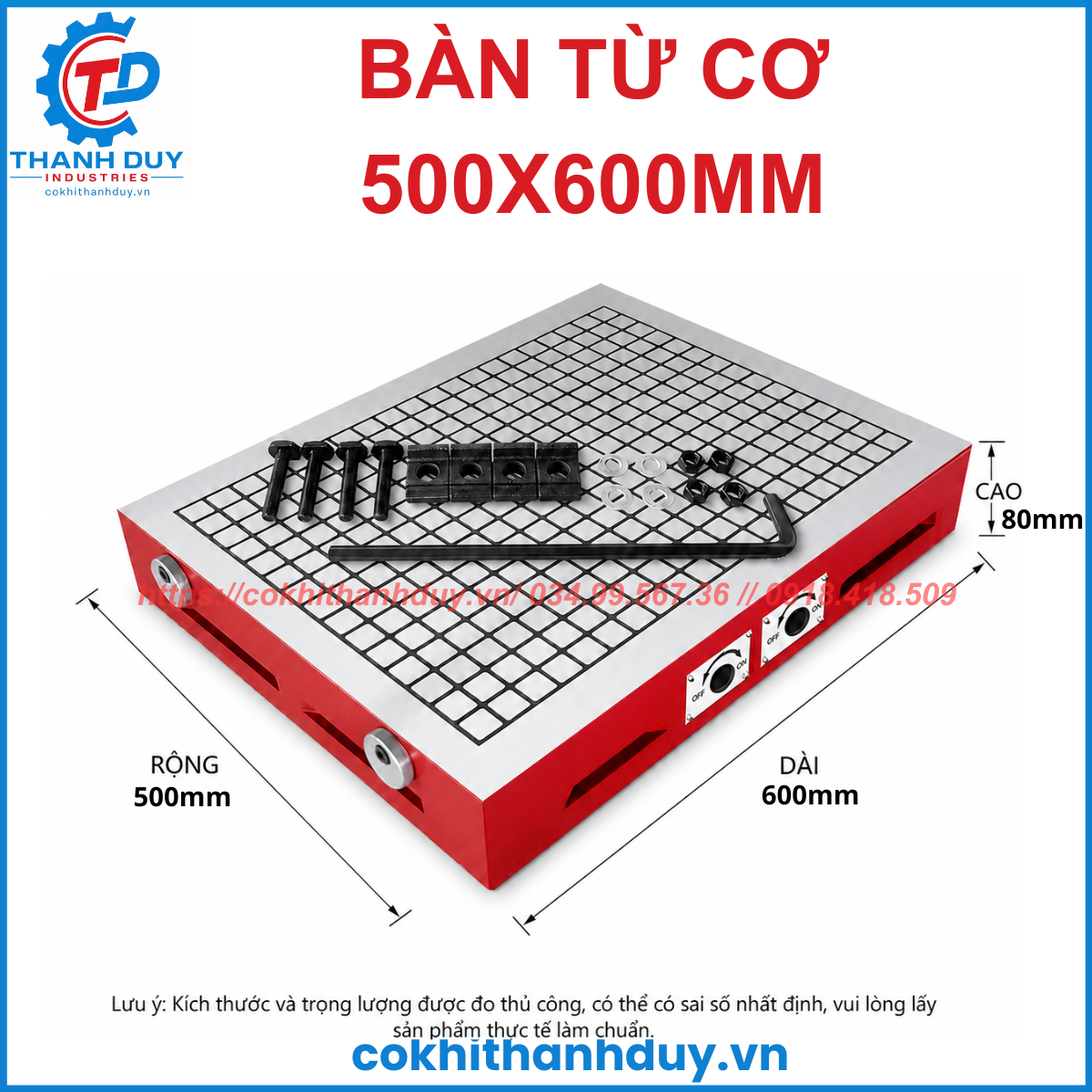 Bàn Từ Cơ 500x600 – Vùng Gá Rộng, Gá Nhiều Phôi Nhanh Chóng Dễ Dàng