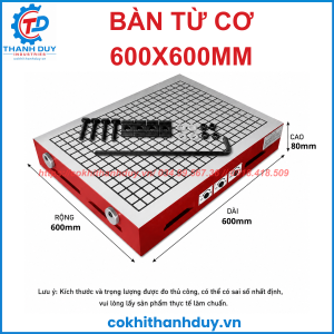 Bàn Từ Cơ 600x600 Sử Dụng Nam Châm Từ Vĩnh Cửu
