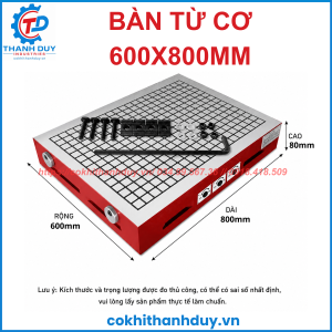 Bàn Từ Cơ 600x800 Nam Châm Vĩnh Cửu Chất Lượng Cao