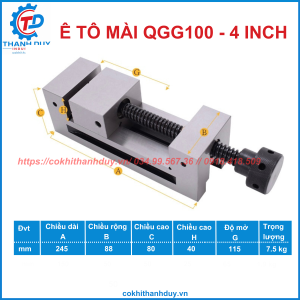 Ê Tô Mài QGG100 4 Inch Chất Lượng Cao, Gá Phôi Tốt