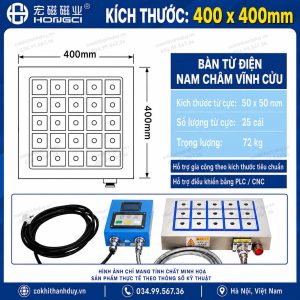 Bàn Từ Điện 400x400 – Giải Pháp Gá Phôi Vuông Cho CNC