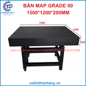 Bàn Map Grade 00 1500x1200x200mm – Mặt Chuẩn Siêu Rộng Cho Kiểm Tra Đa Hướng