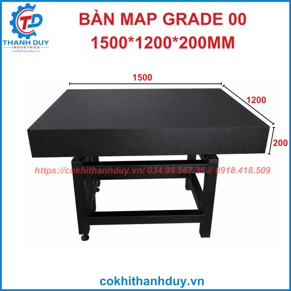 Bàn Map Grade 00 1500x1200x200mm – Mặt Chuẩn Siêu Rộng Cho Kiểm Tra Đa Hướng