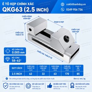 Ê Tô Kẹp Chính Xác QKG63 – Bền Chắc, Dễ Gá Phôi