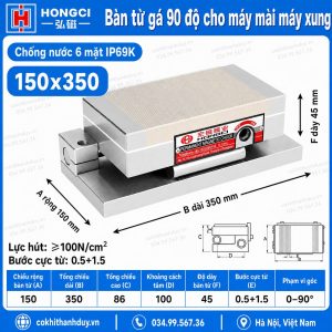 Bàn Từ Gá Góc 90° 150x350 - Gá Gọn Phôi Lớn, Dễ Tiếp Cận Nhiều Mặt