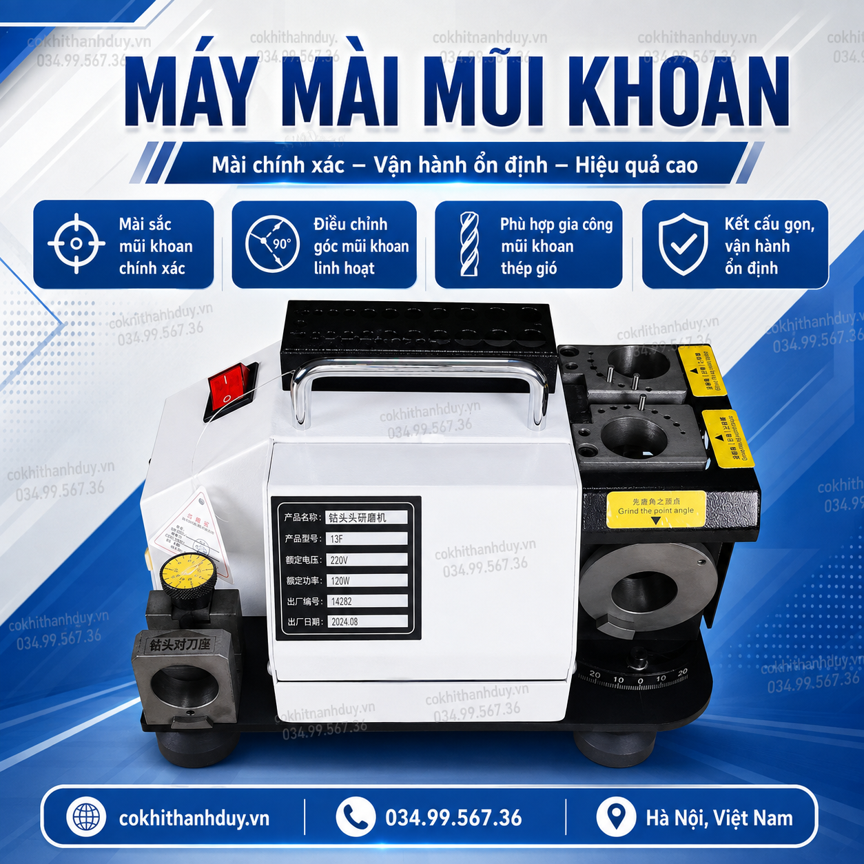 Máy Mài Mũi Khoan 20F – Khôi Phục Mũi Nhanh, Chỉnh Góc 95–145°