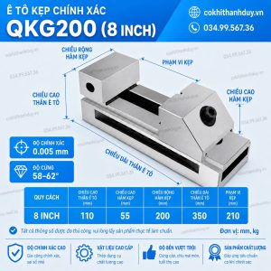 Ê Tô Chính Xác QKG200 – Bản Cỡ Lớn Cho Xưởng Chuyên Nghiệp