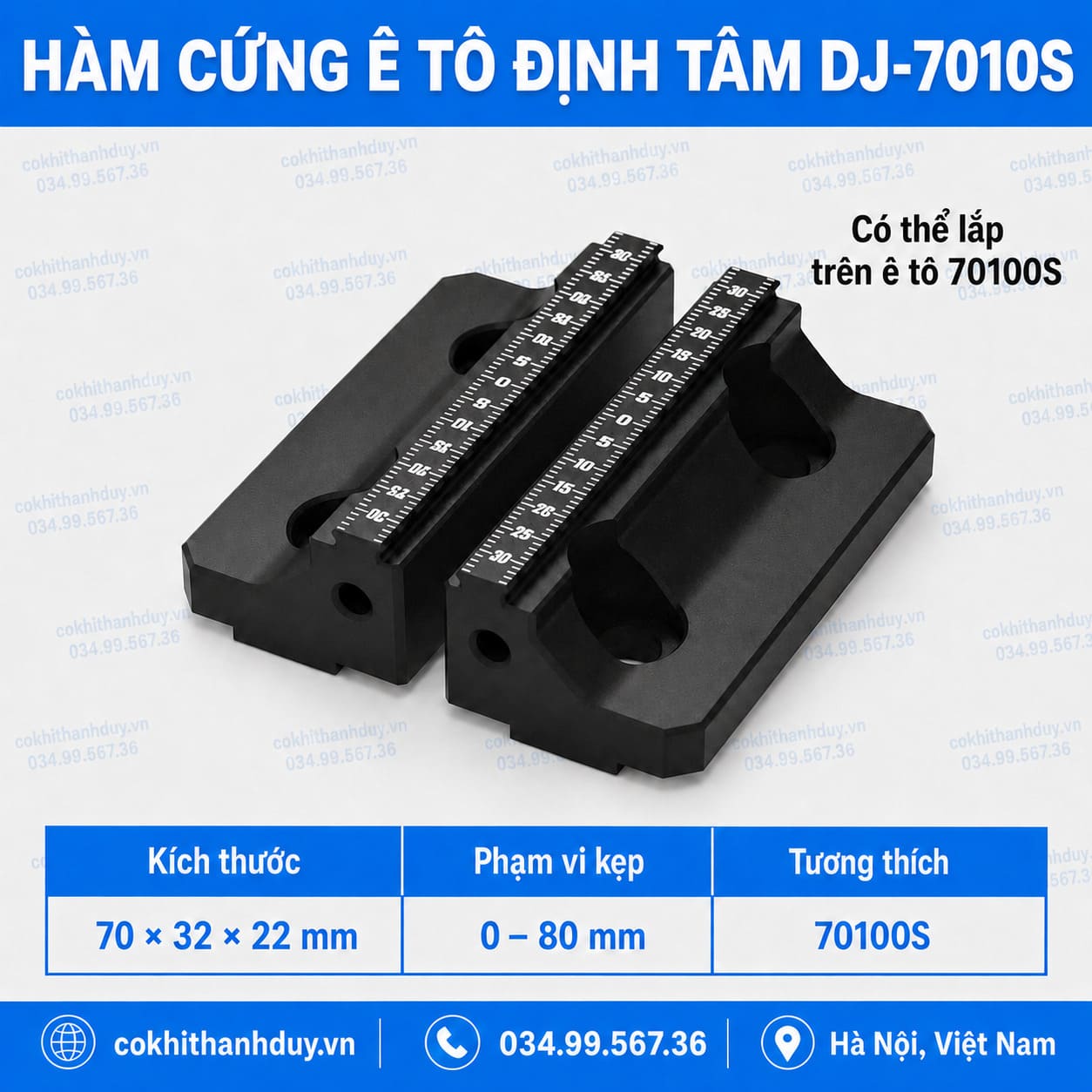 Hàm Cứng Ê Tô DJ-70100S – Nâng Cấp Khả Năng Gá, Tối Ưu Chi Tiết Nhỏ CNC
