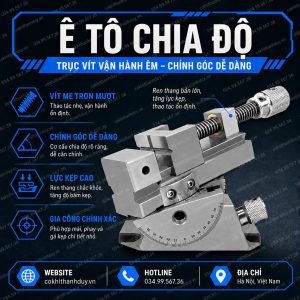 Alternative view of Ê Tô Chia Độ 3 Inch – Ngàm 73mm, Kẹp 100mm, Gá Góc Ổn Định