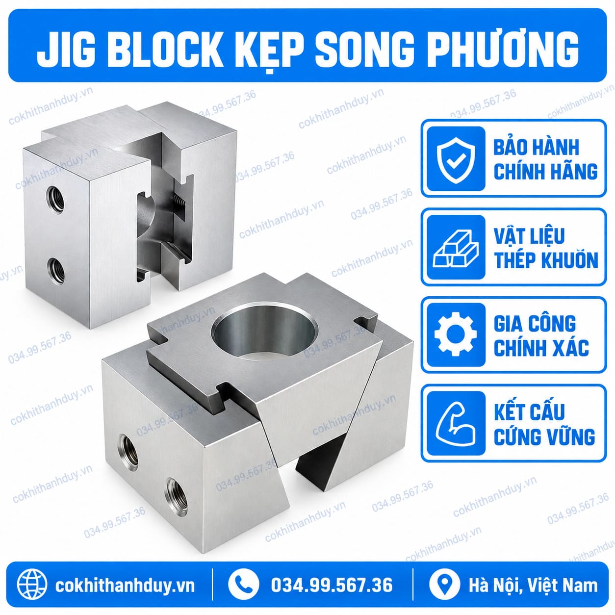 Jig Block Kẹp Song Phương M20 – Phạm Vi Kẹp 68–76mm - Ảnh 3