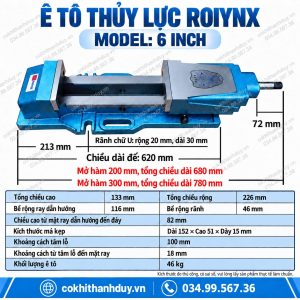 Ê Tô Thủy Lực ROIYNX 6 Inch – Gá Phôi Lớn, Tối Ưu Setup CNC