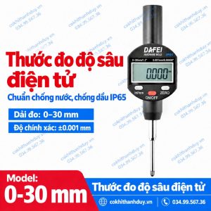 Thước Đo Độ Sâu Điện Tử 0–30mm ±0.001mm – Đo Nhanh Chính Xác
