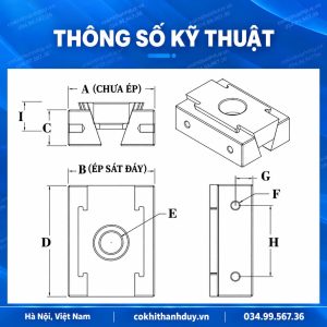 Alternative view of Jig Block Kẹp Song Phương M12 Bản Rộng – Phạm Vi Kẹp 40–44mm