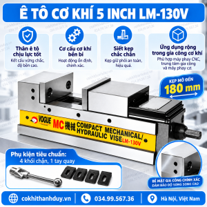 Alternative view of Ê Tô Cơ Khí Trợ Lực LM-130V 5 Inch – Má Kẹp 130mm, Mở 180mm, Lực Kẹp 5000kg