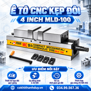 Alternative view of Ê Tô CNC Kẹp Đôi MLD-100 4 Inch – 2 Vị Trí Gá 75mm, Tối Ưu Gia Công Theo Lô