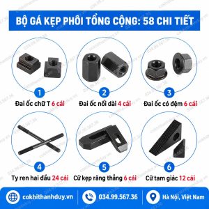 Alternative view of Bộ Gá Kẹp Phôi 58 Chi Tiết M16 – Bản Tăng Cường Cho Gá Phôi Lớn